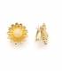 Oorclips | Goudkleurige bloem met glanzend hart | Elegant