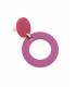 Oorclip | Paarse ring en roze cirkel | Mat acryl