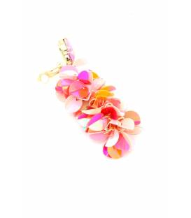 Oorclips | Roze bloemen met kristal | Statement festivalstijl