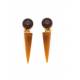 Oorclips bruin met bol als oor stukje en in puntvorm als hanger