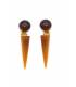 Oorclips bruin met bol als oor stukje en in puntvorm als hanger
