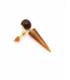 Oorclips | Bruine punt en bol | Goudkleurige details