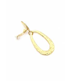 Oorclips | Goudkleurige oorclip donker strass steentje