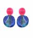 Oorclip | Roze en blauw acryl | Lichtgewicht statement