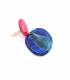Oorclip | Roze en blauw acryl | Lichtgewicht statement