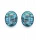 Oorclips turquoise met een marmer look
