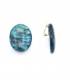 Oorclips | Turquoise marmerlook | Ovaal