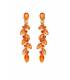 Oranje oorclips met kristallen Luxe statement oorclips zonder gaatjes | DeOorbel.nl