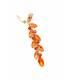 Oranje oorclips met kristallen Luxe statement oorclips zonder gaatjes | DeOorbel.nl