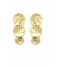 Oorclips goudkleurig elegant met gehamerd motief