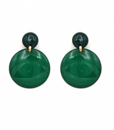 Oorclips | groene oorclips met transparante hanger | Statement oorbellen