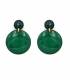 Oorclips | groene oorclips met transparante hanger | Statement oorbellen