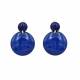 Oorclips blauw met een transparante hanger