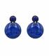 Oorclips | blauw oorclips met transparante hanger | Statement oorbellen