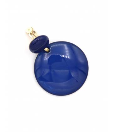 Oorclips | blauw oorclips met transparante hanger | Statement oorbellen