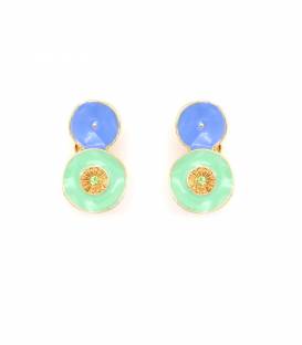 Oorclips | Mintgroen en lavendelblauw | Pastel retro