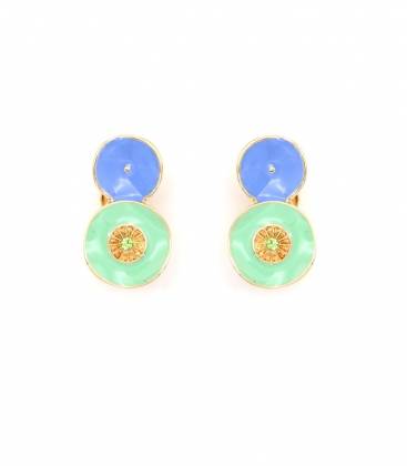 Oorclips | Mintgroen en lavendelblauw | Pastel retro