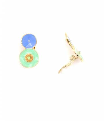 Oorclips | Mintgroen en lavendelblauw | Pastel retro