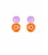 Oorclips | Lila en oranje | Glanzend vrolijk design