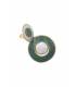 Oorclips | Retro cirkels in groen en zilver | Gouden details