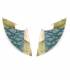 Oorclips | Zeegroen en parelmoer | Geometrisch design