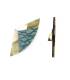 Oorclips | Zeegroen en parelmoer | Geometrisch design