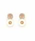Oorclips | Wit en goudkleur met steentje | Elegant design