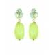 Oorclips met mintgroene kraal en turquoise accenten
