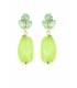 Oorclips | Mintgroene kraal en turquoise steen | Zomerse statement