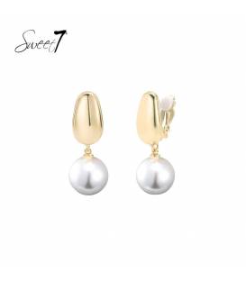 Oorclips | Goud met witte parel | Elegant en tijdloos
