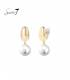 Oorclips | Goud met witte parel | Elegant en tijdloos