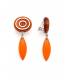 Oorclips | Oranje retro design met witte accenten