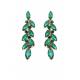 Prachtige groene lange oorclips met glas steentjes in goudkleurige setting