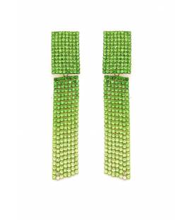 Oorclip | Limoengroen strass in lang design | Statement glamour