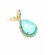 Oorclips | Turquoise druppelsteen met blauwe kristallen | Luxe look