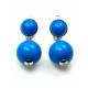 Oorclips met blauwe bolvormige hanger