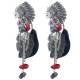Leuke rode indian boho oorclips, met veertjes en verschillende bedels