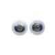 Ronde oorclips met lila rand en lila strass steentjes