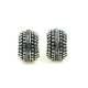 Metaalkleurige oorclips met heldere strass steentjes