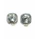 Helder witte strass steen oorclips in zilverkleurige zetting