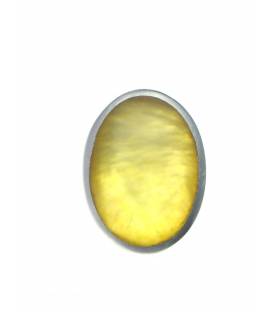 Culture Mix gele ovale oorclips met zilverkleurige rand