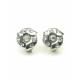 Ronde metalen oorclips met heldere iriserende strass