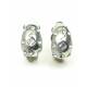 Zilverkleurige halfronde oorclips met heldere strass steentjes