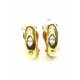 Mooie halfronde goudkleurige oorclips met drie heldere strass steentjes