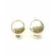 Creme oorclips met kuntsparel