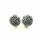 Ronde zilverkleurige metalen oorclips met strass steentjes