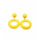 Gele oorclips met ronde hanger