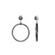 Gun black kleur oorclips met ronde hanger