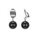 Zwarte oorclips met gun black kleur clip en zwarte bolvormige hanger