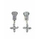 Oorclips met helders strass steentjes in zilerkleurige zetting